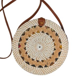 Rattan woven Balianese cross body purse